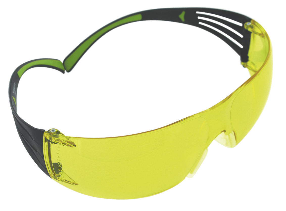 Peltor SF400PA8 Sport SecureFit 400 Adult Wraparound Amber Lens Polycarbonate Black Frame