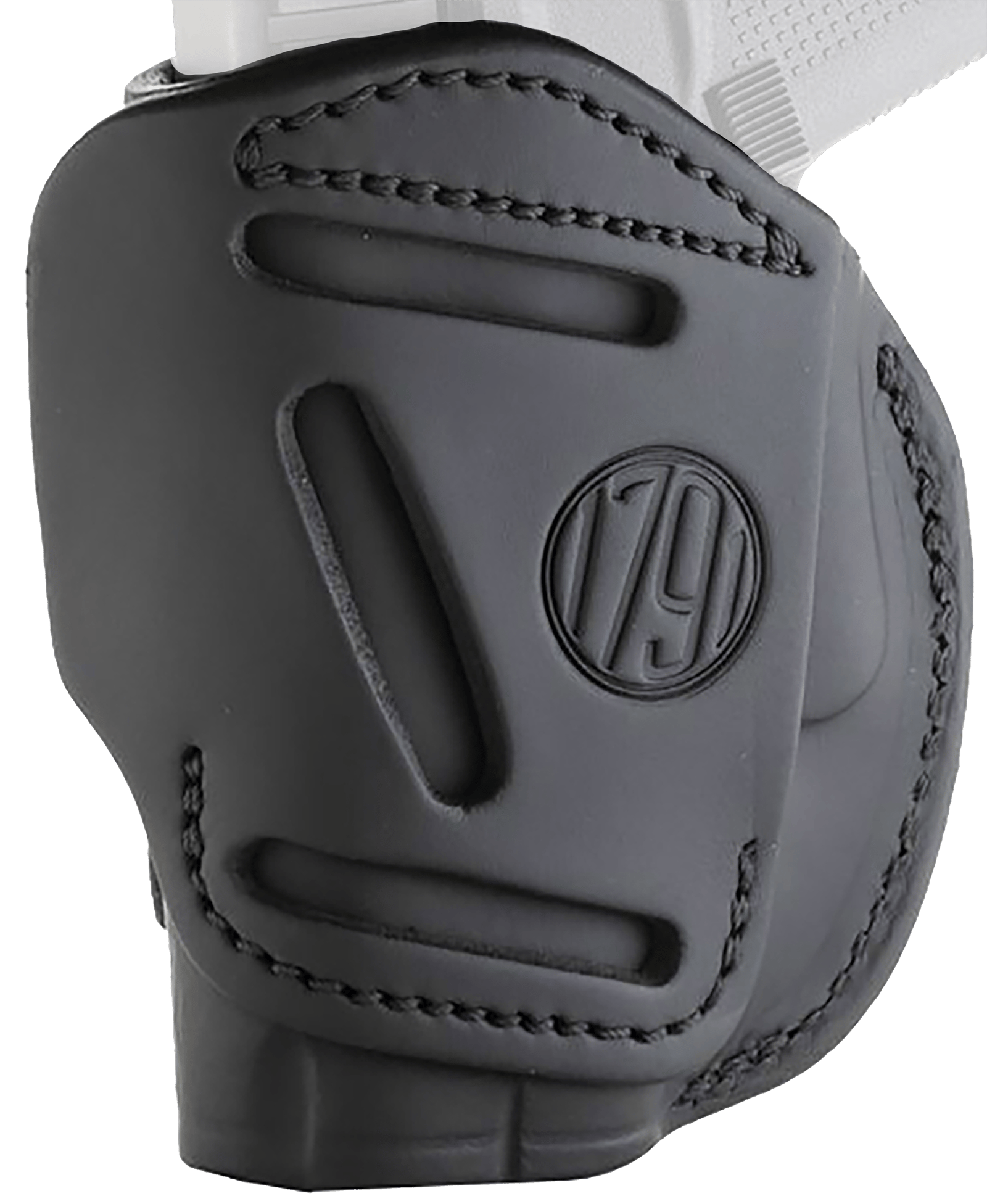 1791 Gunleather 4WH2SBLR 4-Way  IWB/OWB Size 02 Stealth Black Leather Belt Clip Compatible w/Ruger LCP/S&W Bodyguard/Glock 42/43/43X Right Hand