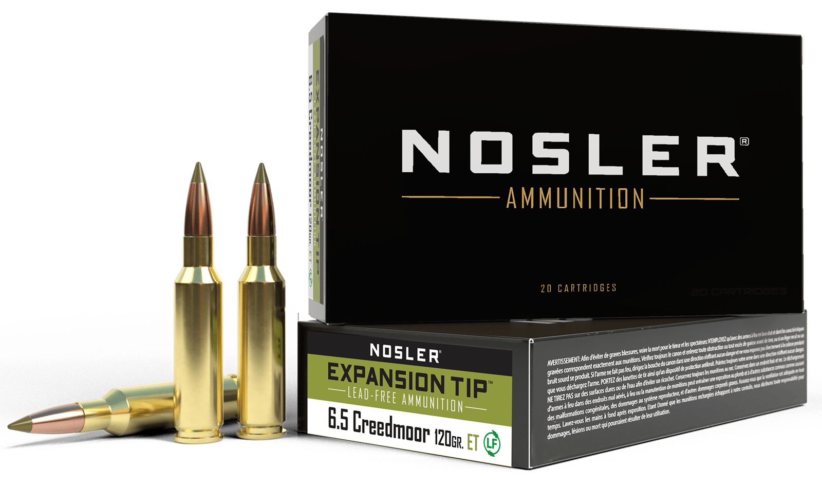 Nosler 40398 E-Tip  6.5Creedmoor 120gr E Tip Lead Free 20 Per Box/10 Case
