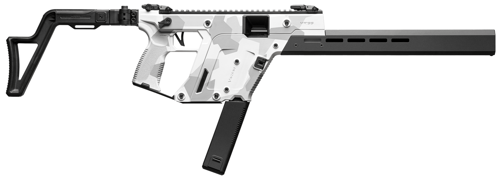 Kriss USA KV453CAD00 Vector CRB Gen3 45 ACP 30+1 16" Black Nitride Threaded Barrel, Arctic Delta Cerakote Receiver w/Picatinny Rail, M-LOK Handguard, Adjustable Folding Black Stock, White Polymer Grip