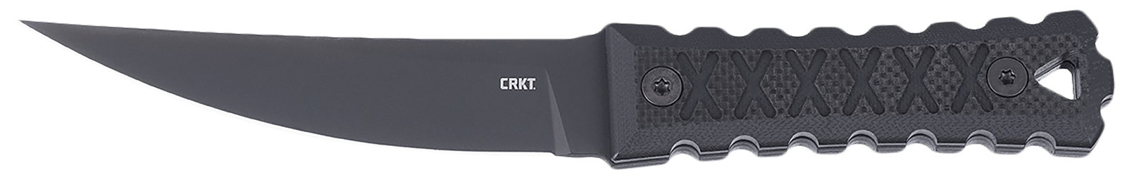 CRKT 2924 HZ4  4.76" Fixed Tanto Plain Black TiNi SK-5 Steel Blade, Black Textured G10 Handle