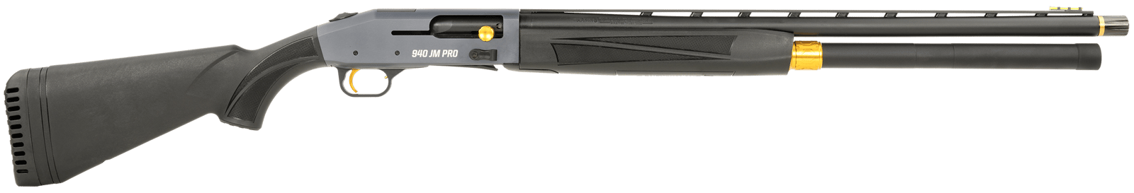Mossberg 85165 940 JM Pro Full Size 12 Gauge Semi-Auto 3" 9+1 24" Matte Blued Vent Rib Barrel, Tungsten Gray Drilled & Tapped Stainless Steel Receiver, Adjustable Black Synthetic Stock, Right Hand