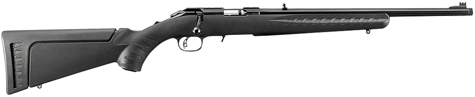 Ruger 8322 American Rimfire Full Size 22 WMR 9+1 18" Satin Blued Threaded Barrel & Alloy Steel Receiver w/Integral Scope Mount, Black Fixed Synthetic Stock, Right Hand