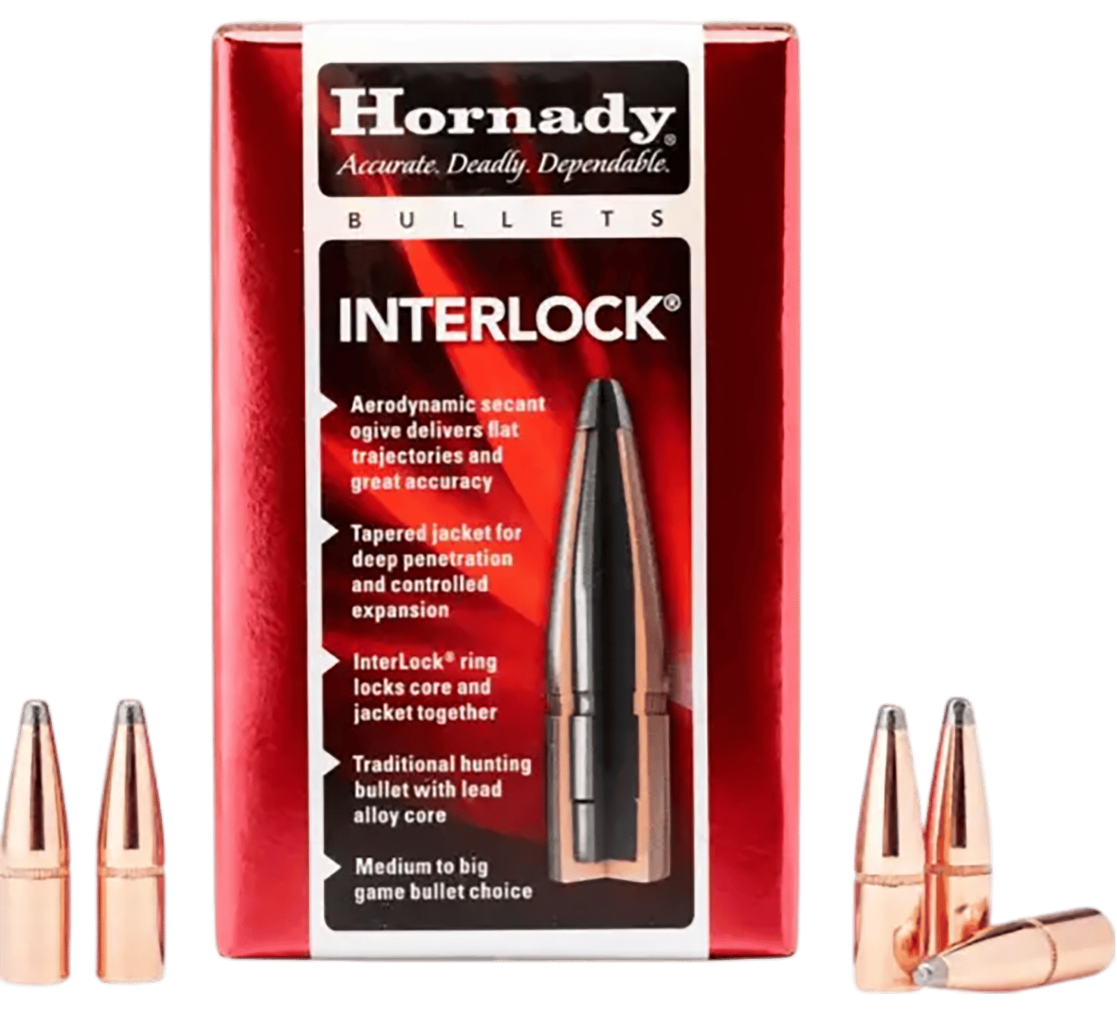 Hornady 3236 InterLock  8mm .323 195 gr Spire Point 100 Per Box/ 15 Case