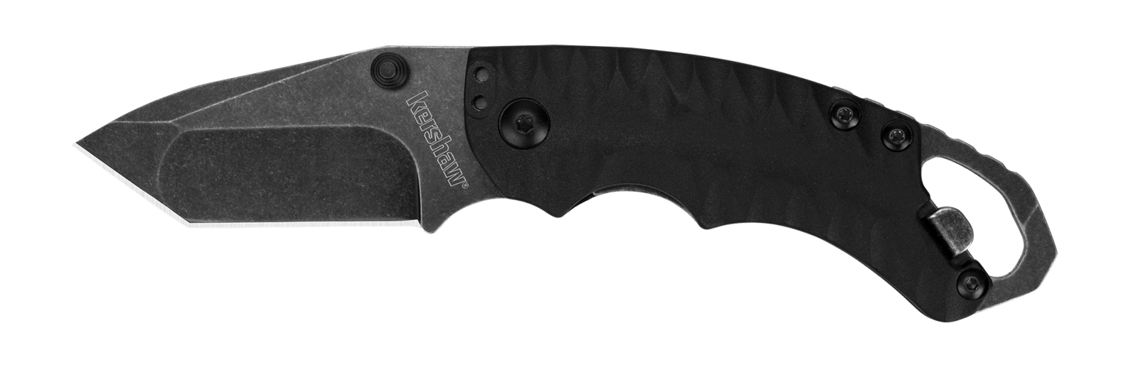 Kershaw 8750TBLKBW Shuffle II 2.60" Folding American Tanto Plain Black Oxide 8Cr14MoV SS Blade Black Glass-Filled Nylon Handle Includes Pocket Clip