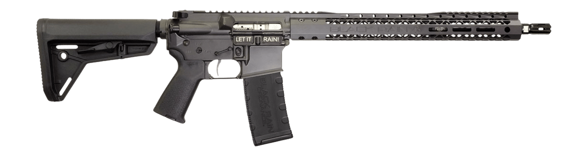 Black Rain Ordnance SSP300BLKSMK SSP  300 Blackout 30+1 16" Black Nitride Threaded Barrel, Smoke Cerakote Aluminum Receiver w/Picatinny Rail, Magpul MOE SL Black Polymer Stock, Black Magpul Grip