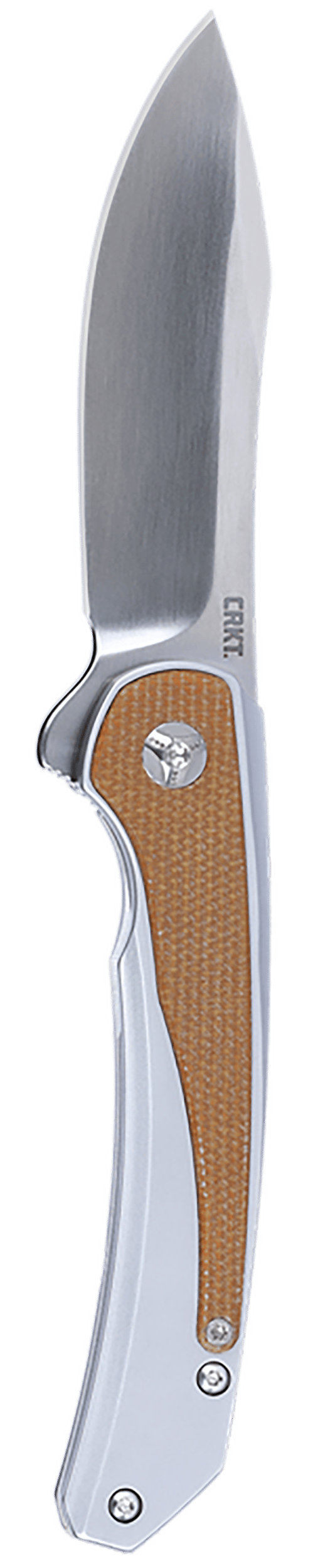 CRKT 6070 Padawan  3.01" Folding Wharncliffe Plain Brushed Satin 14C28N Steel Blade, SS w/G10 Coyote Tan Overlays Handle
