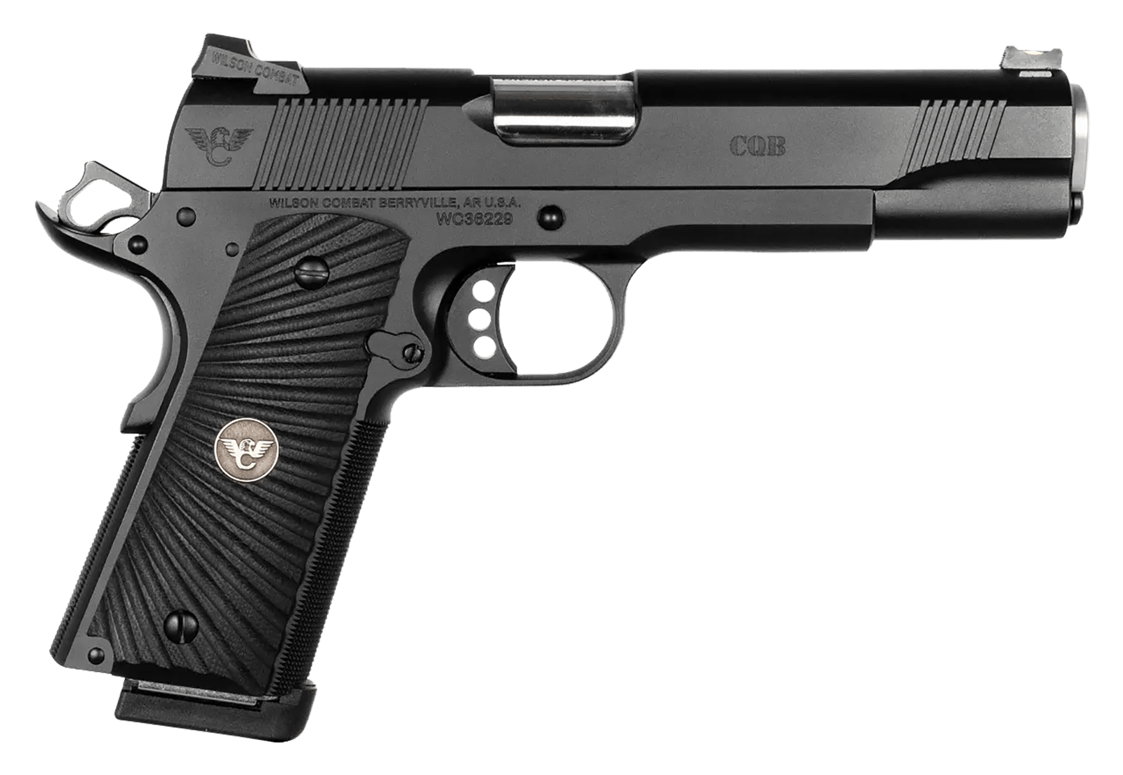 Wilson Combat CQBFS45 CQB  45 ACP 8+1 5" Full Size Carbon Steel Slide G10 Starburst Grip