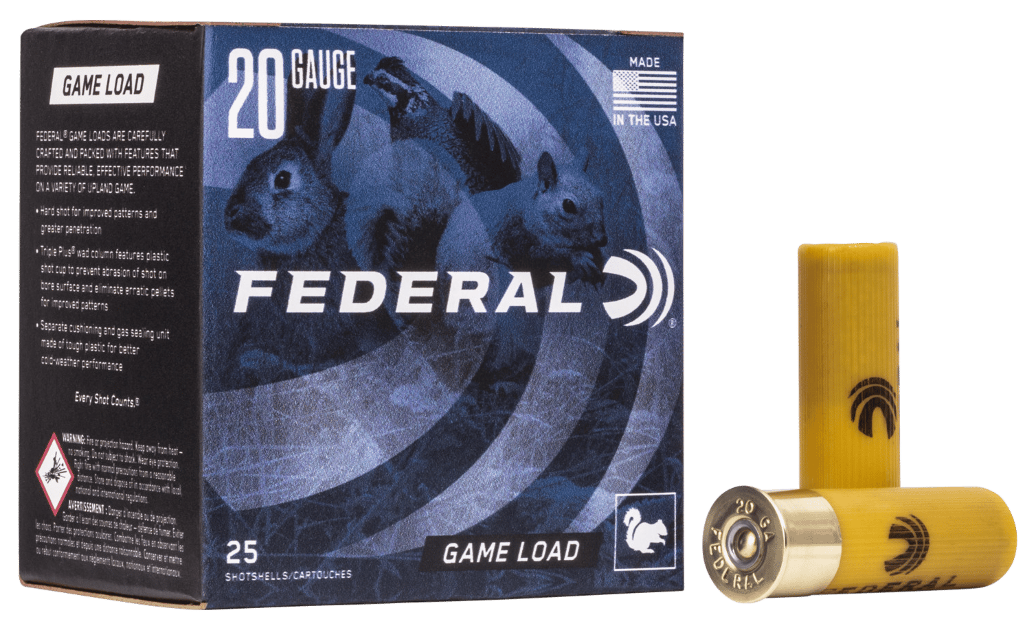 Federal H2008 Game-Shok Upland 20 Gauge 2.75" 7/8 oz 8 Shot 25 Per Box/ 10 Case