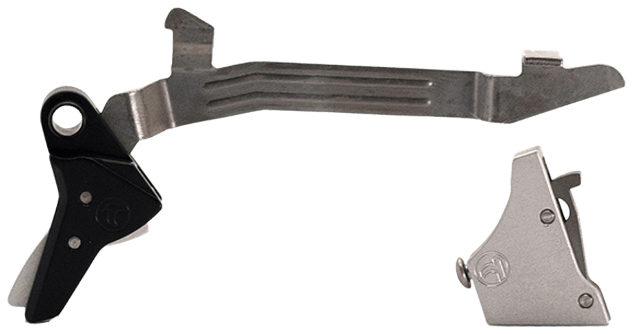 Timney Triggers ALPHAGLOCK34LRGSILVR Alpha Competition 45 ACP/10mm Auto, Silver Straight Trigger, Compatible w/Glock Gen3-4