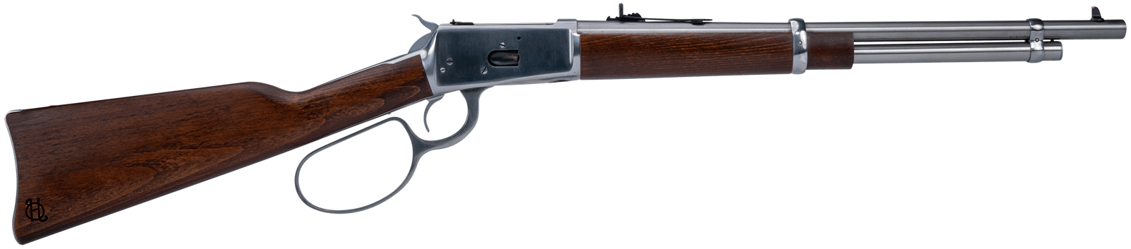Heritage Mfg H92044189 92 Ranch Hand 44 Mag 8rd 18" Stainless Polished  Barrel, Stainless Polished Receiver, Fixed Hardwood Stock
