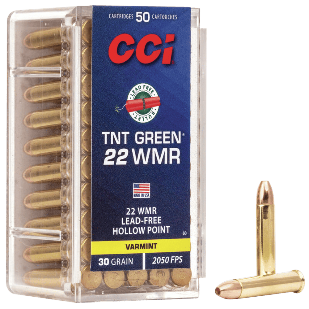 CCI 0060 TNT Green  22WMR 30gr Speer TNT Green Hollow Point 50 Per Box/40 Case