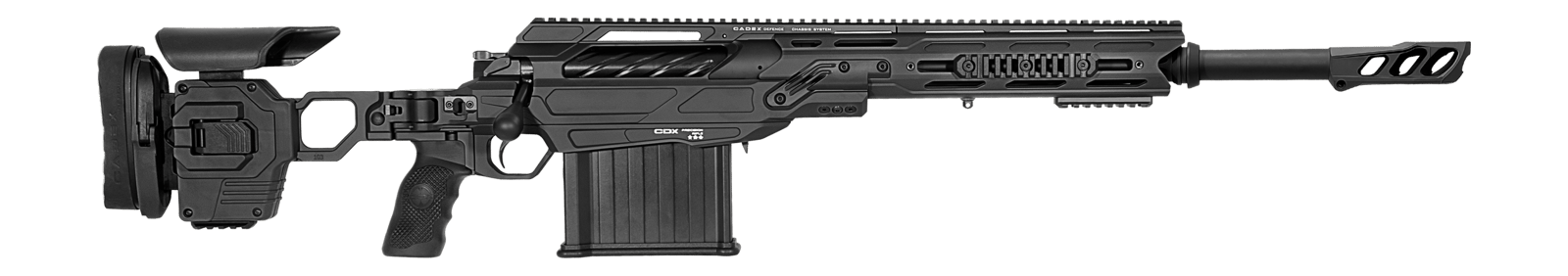 Cadex Inc CDX50DUAL50206BR20I2J5 CDX-50 Tremor 50 BMG 5+1 20.60" Black DLC Match Grade Threaded Barrel, Black DLC Aluminum Receiver w/Picatinny Rail, Adjustable Folding Black Stock, Black Polymer Grip