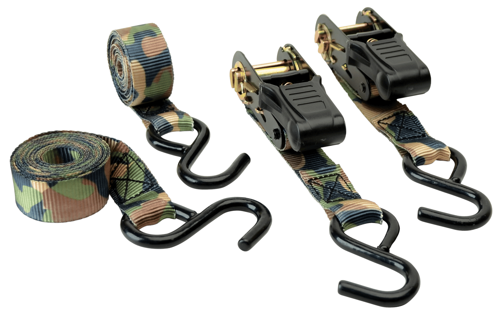HME RS4PK Camouflage Ratchet Tie Down Straps Camouflage 4 Pack