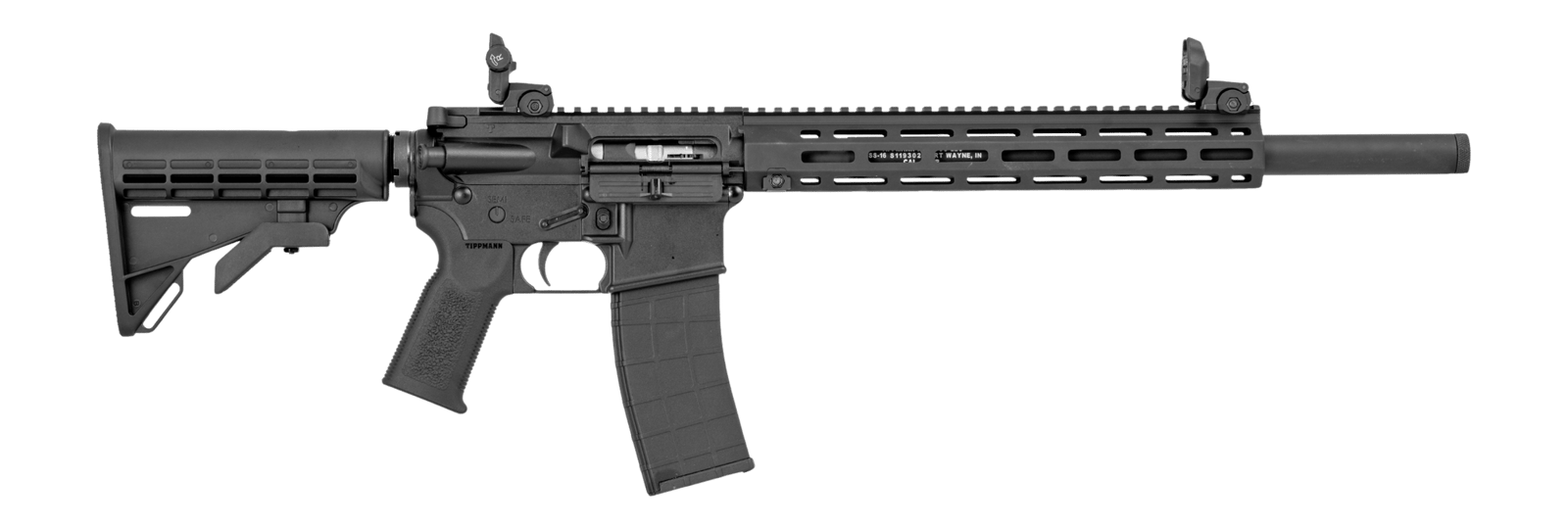 Tippmann Arms A101375 M4-22 Elite ISS 22 LR 25+1 16" Black Parkerized Integrally Suppressed Barrel, Black Anodized Aluminum Receiver w/Picatinny Rail, M-LOK Handguard, Black Adjustable Polymer Stock,