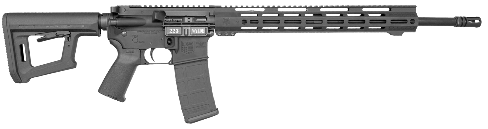 Diamondback DB1720H002 DB15  223 Wylde 30+1 18" Black Nitride Threaded Barrel, Black Cerakote Aluminum Receiver w/Picatinny Rail, M-LOK Handguard, Black Synthetic Stock, Black Magpul Grip