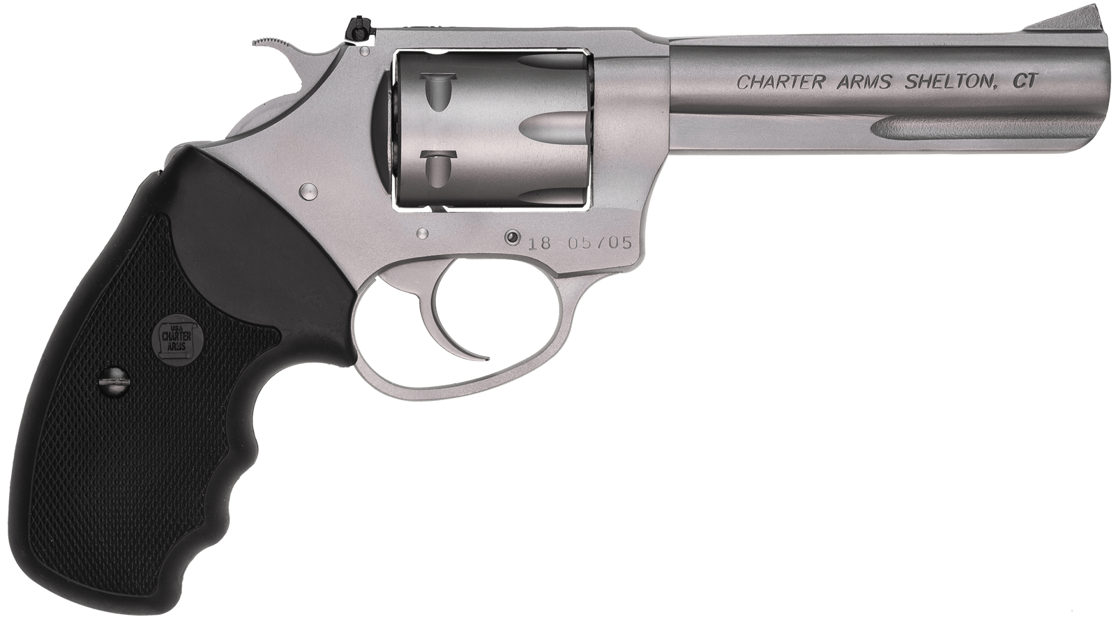 Charter Arms 72342 Pathfinder Target 22 Mag, 8rd 4.20" Matte Stainless Steel Barrel & Cylinder, Anodized Aluminum Frame w/Black Finger Grooved Rubber Grip, Exposed Hammer