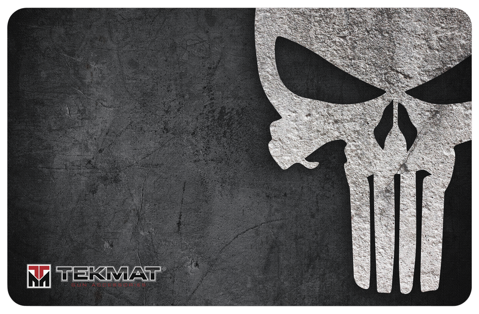 TekMat TEKR42PUNISHER Punisher Door Mat Black/Gray Rubber 42" Long Punisher Skull