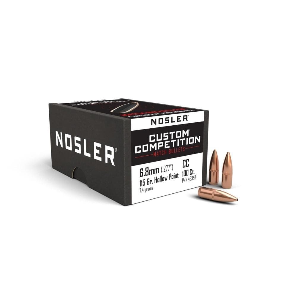 Nosler Custom Competition Rifle Bullets 6.8mm .277" 115 gr HPBT CANN 100/ct