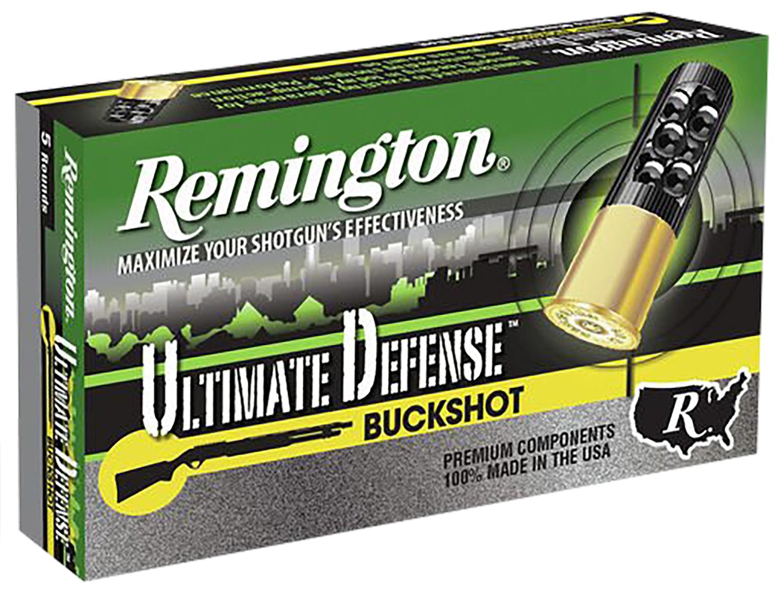 Remington Ammunition 20637 Ultimate Defense Buckshot 12Gauge 2.75" 4Buck Shot 5 Per Box/20 Case