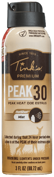 Tinks W5343 Peak30 Hot Shot Deer Doe In Estrus Scent 3 oz Mist