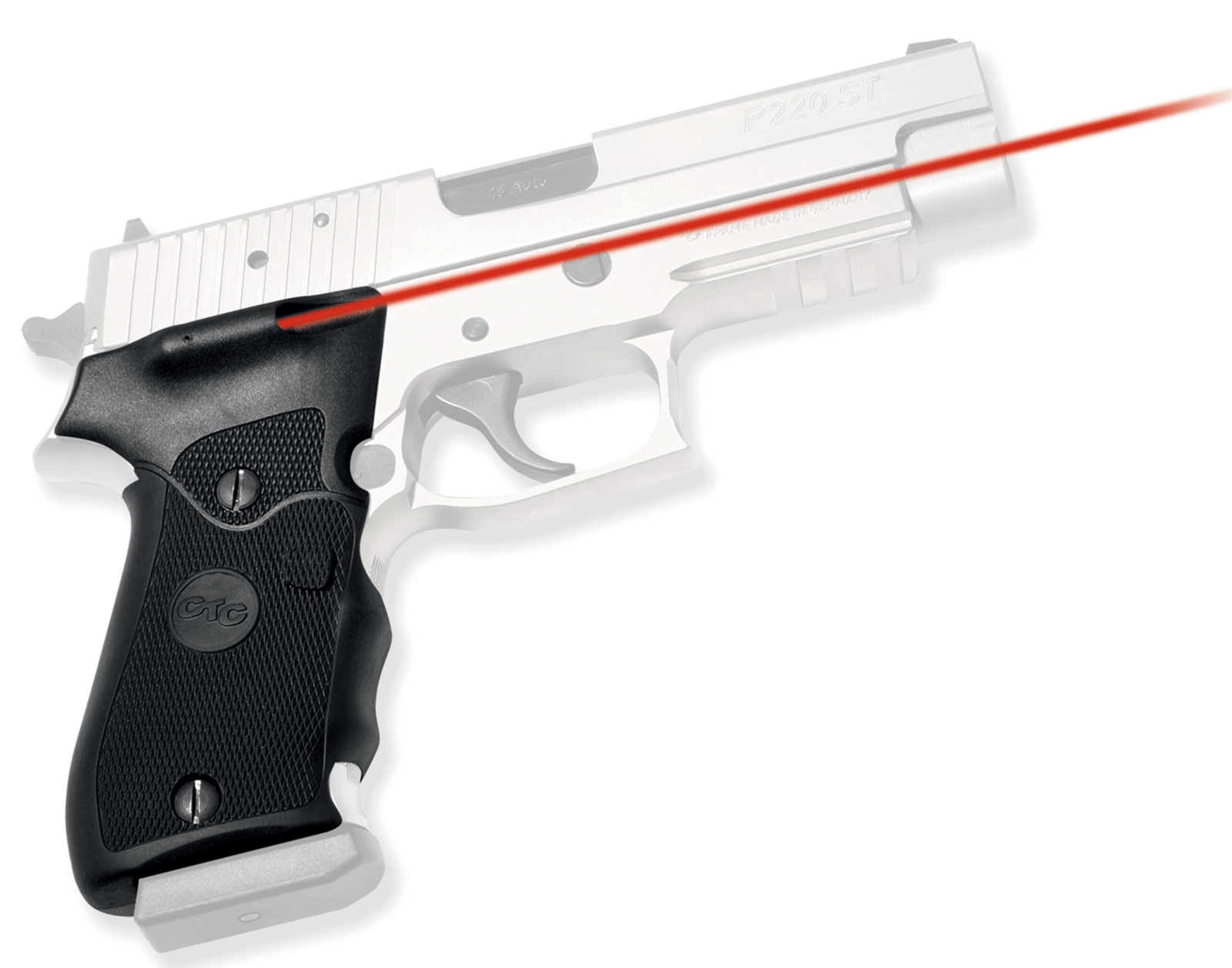 Crimson Trace 011100 Lasergrips  Fits Sig Sauer P220, Red Laser 633nM Wavelength 5mW Output, Black Polymer