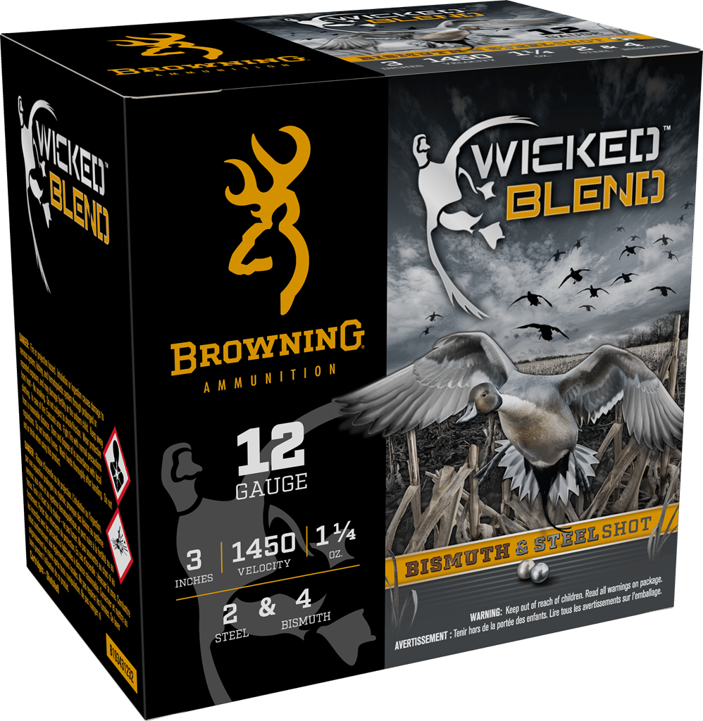 Browning Ammo B193431232 Wicked Blend  12Gauge 3" 1 1/4oz 2/4BI Shot 25 Per Box/10 Case