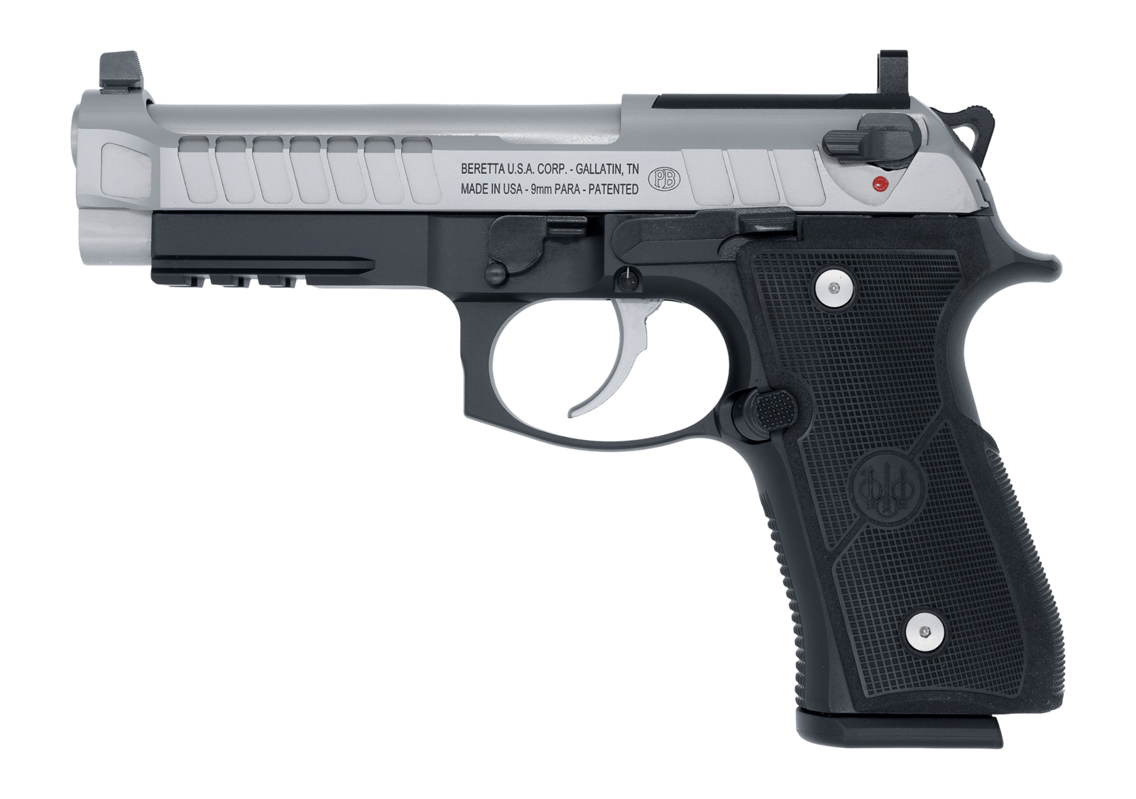 Langdon Tactical Tech 92E2TJRR Beretta 92 Elite  Full Size 9mm Luger 18+1 4.70" Stainless Barrel, Inox Stainless Steel Optic Ready/Serrated Slide, Black Anodized Aluminum Frame w/Picatinny Rail, Textu