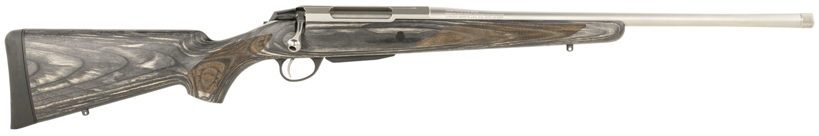 Tikka JRTXG37022MT T3x Laminated Full Size 7mm Rem Mag 3+1 22.40" Stainless Threaded Barrel, Stainless Steel Drilled & Tapped Receiver, Oil Gray Fixed Laminate Stock, Right Hand