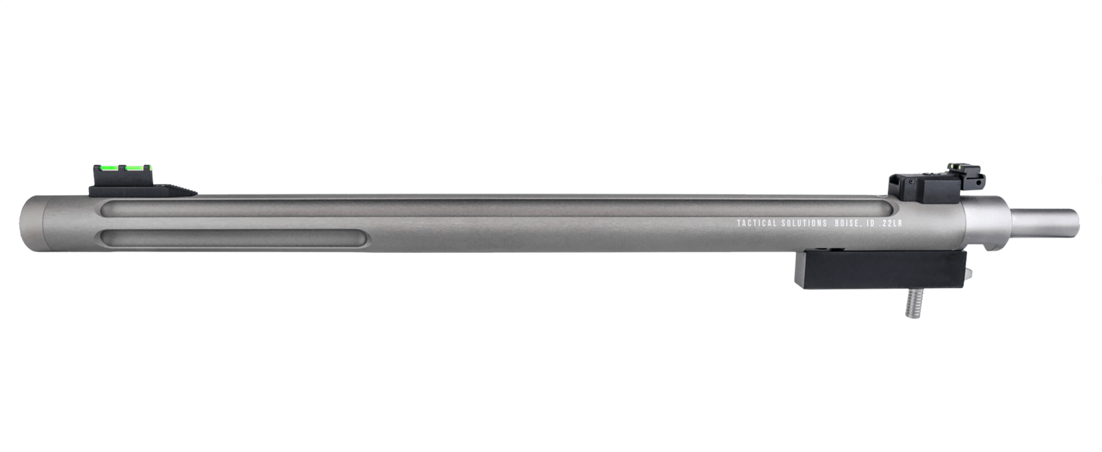 Tactical Solutions 1022TDGMG X-Ring Barrel 22 LR 16.50" Gunmetal Gray Finish  Aluminum Material Bull with Fluting, Threading & Sights for Ruger 10/22 Takedown