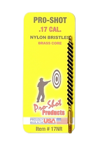 Pro-Shot 17NR Bore Brush  .17/ .177 Cal Rifle #5-40" Thread Nylon Bristles Brass Core