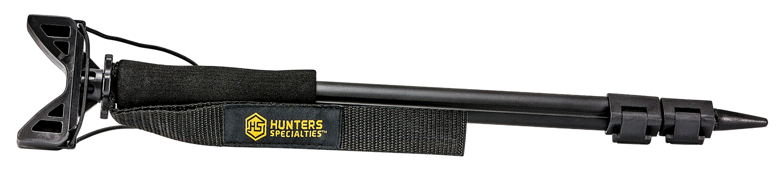 Hunters Specialties 00611 Shooter's Stick  Monopod made of Aluminum with Black Finish, 17-36" Vertical Adjustment, Contoured Gun Rest, Wrist Strap & Quick-Release Leg Locks