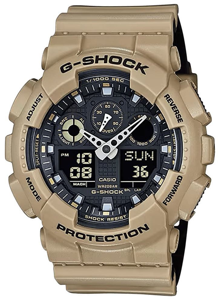 G-shock/vlc Distribution GA100L8A G-Shock Tactical Brown Stainless Steel Bezel 145-215mm