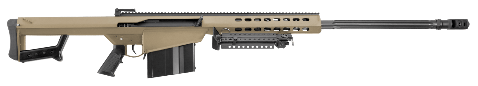 Barrett 14031 M82A1  50 BMG 10+1 29" Fluted Barrel,  Flat Dark Earth Cerakote Steel Receiver, M1913 Picatinny Acc. Rail, FDE Synthetic Stock w/Sorbothane Recoil Pad, Includes Hard Carry Case