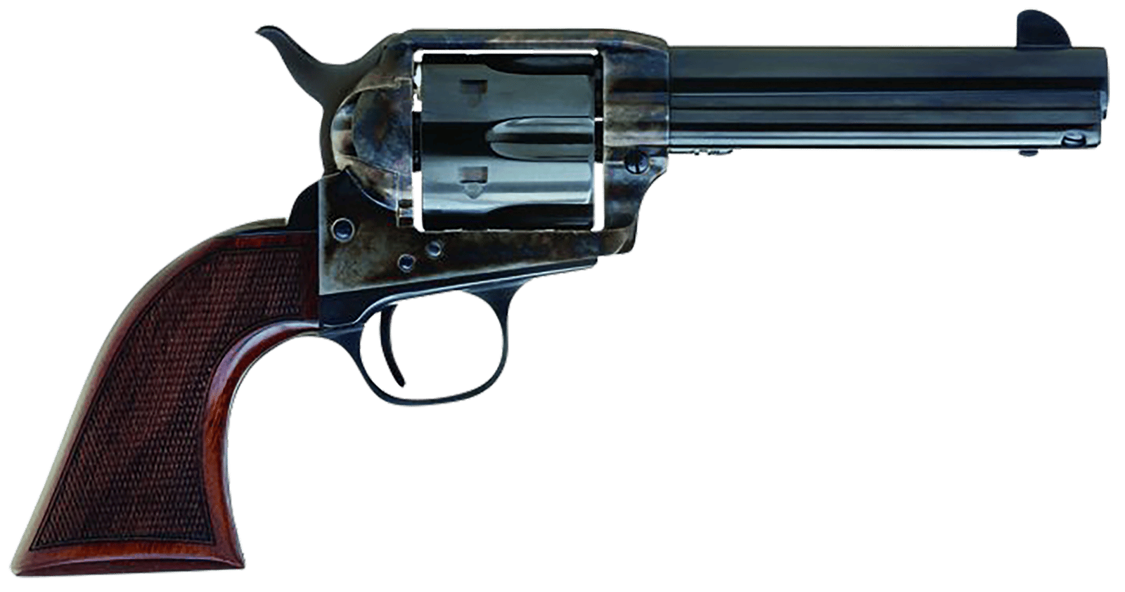 Cimarron AR400 Arizona Ranger  357 Mag 6 Shot, 4.75" Blue w/Engraved "Arizona Ranger" Steel Barrel, Blued Cylinder, Color Case Hardened Steel Frame, Checkered Walnut Grip, Exposed Hammer