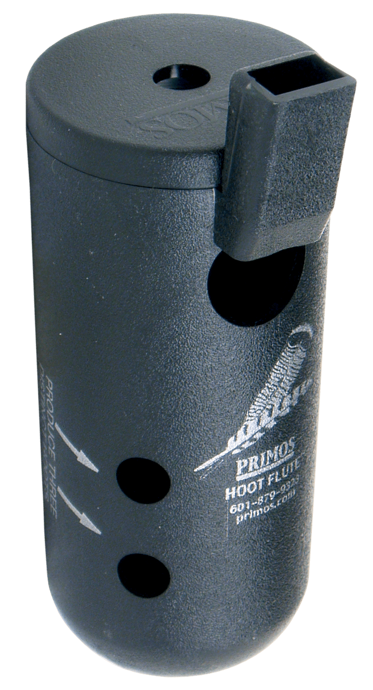 Primos 314 Hoot Flute  Open Call Owl/Turkey Sounds Attracts Turkeys Black Plastic
