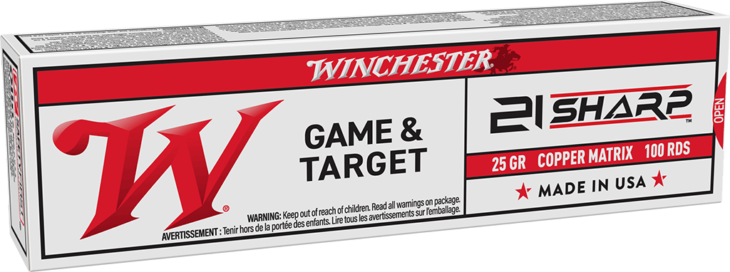 Winchester Ammo S21SLF USA  21Sharp 25gr Copper Matrix 100 Per Box/20 Case