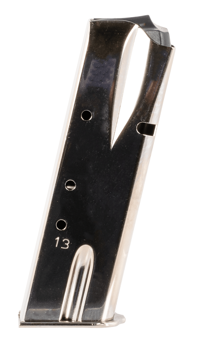 Mec-Gar MGBRHP13N Standard 13rd 9mm Luger, Fits Browning Hi-Power/Springfield SA-35 Nickel Carbon Steel