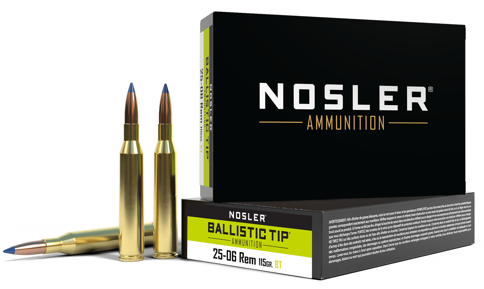 Nosler 40071 Ballistic Tip  25-06Rem 115gr Spitzer Ballistic Tip 20 Per Box/10 Case