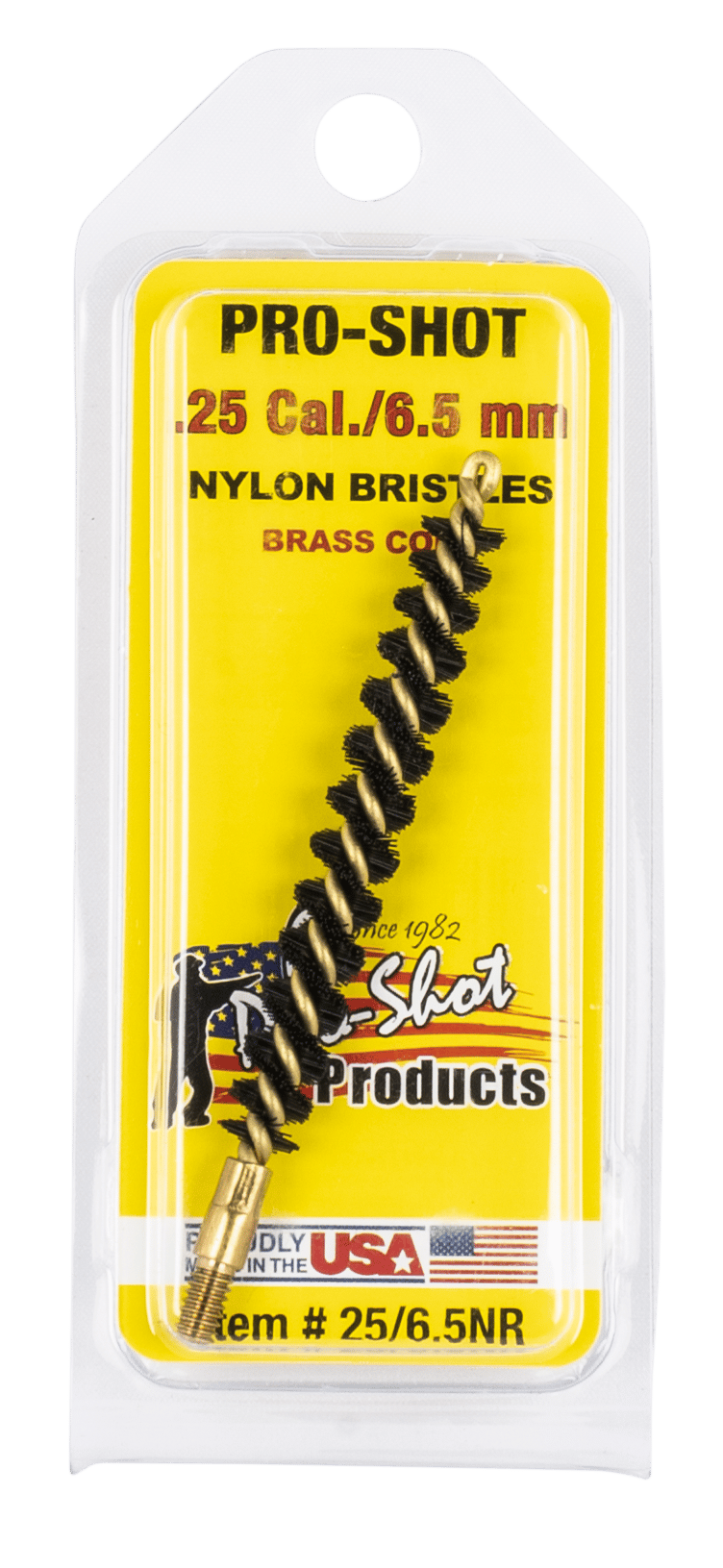 Pro-Shot 2565NR Bore Brush  .25 Cal/ 6.5mm Rifle #8-32 Thread Nylon Bristles Brass Core