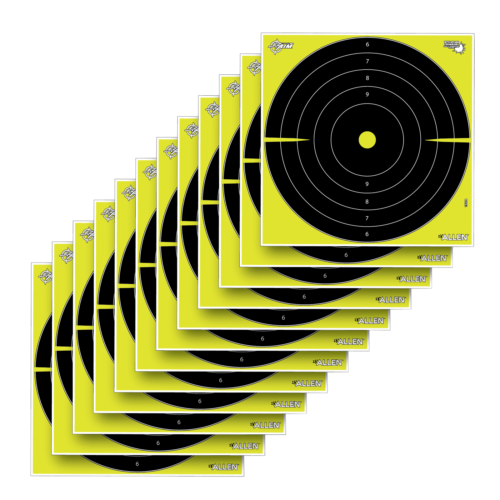 EZ-Aim 15214 Splash Reactive  Bullseye Non-Adhesive 12 Pack