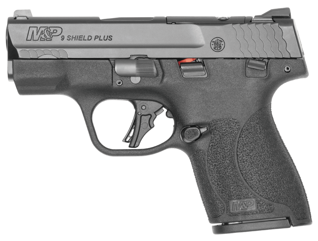 Smith & Wesson 14280 M&P9 Shield Plus Micro-Compact 9mm Luger 10+1 3.10" Black Armornite Stainless Steel Barrel & Optic Ready/Serrated Slide, Black Polymer Frame, Black Textured Grip