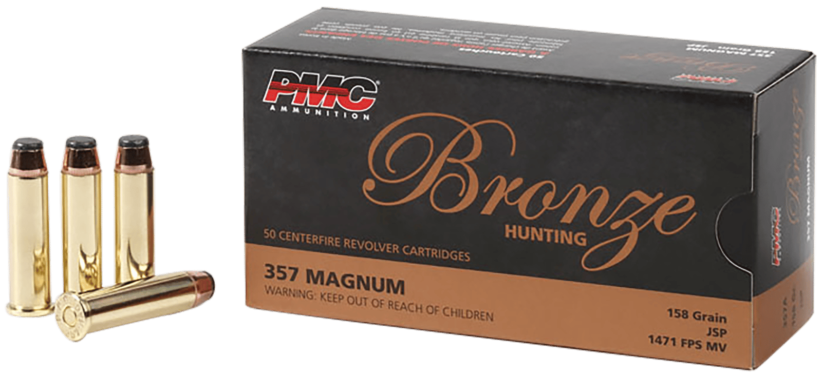 PMC 357A Bronze  357Mag 158gr Jacketed Soft Point 50 Per Box/20 Case