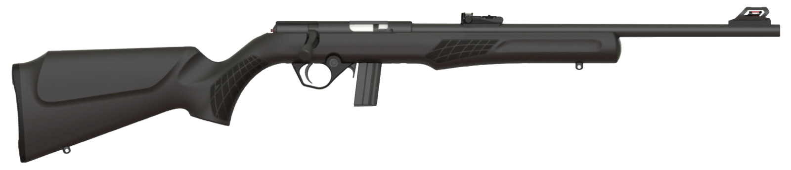Rossi RB22L1811 RB22  Full Size 22 LR 10+1, 18" Matte Black Button Rifled Free Floating Steel Barrel, Matte Black Stainless Steel Receiver, Black Monte Carlo Stock, Right Hand
