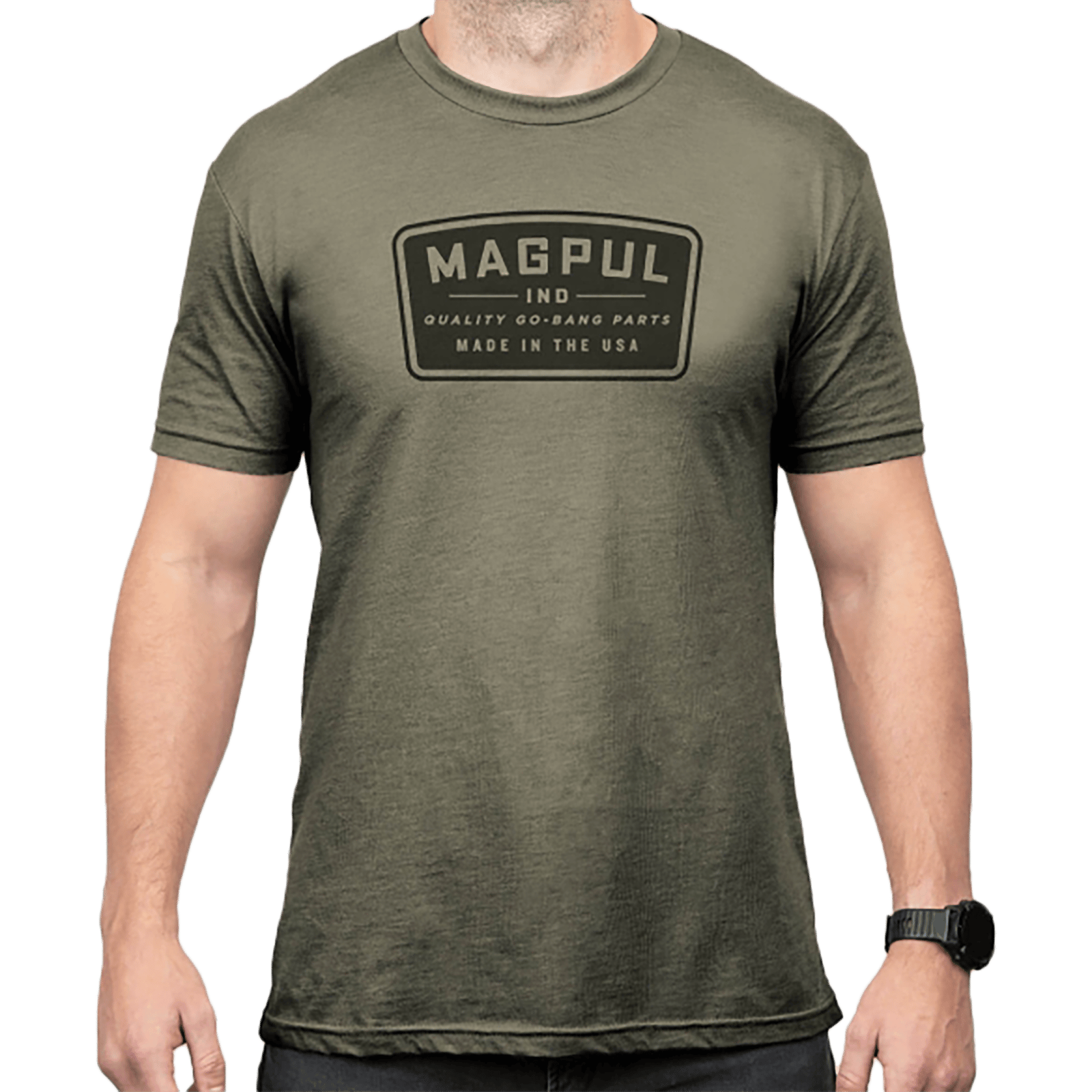 Magpul MAG1526-316-S Go Bang Parts  Olive Drab Heather Cotton/Polyester Short Sleeve Small