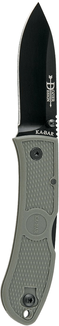 Ka-Bar 4062FG Dozier Hunter 3" Folding Drop Point Plain Japanese AUS-8A SS Blade Zytel Foliage Green Handle