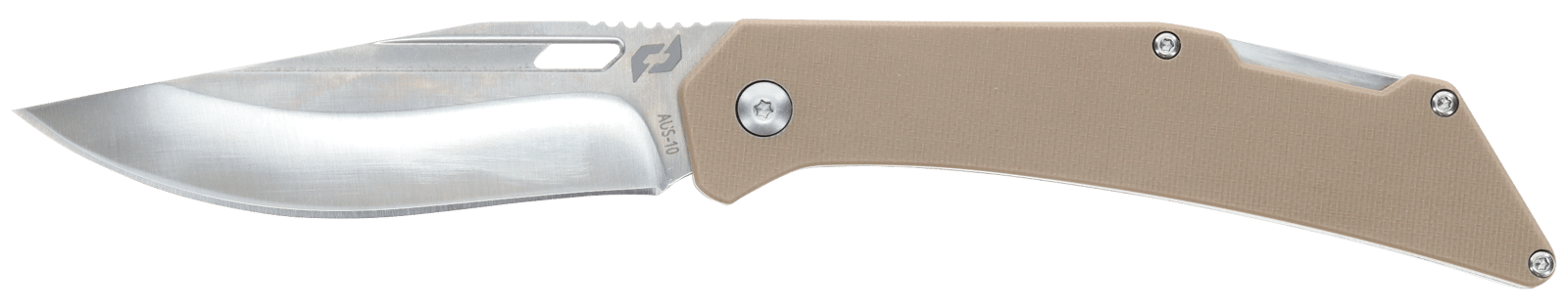 Schrade 1159301 Slingshot Lockback Folder 4" Recurve Clip Point/Satin AUS-10 Blade 5" G10 Handle