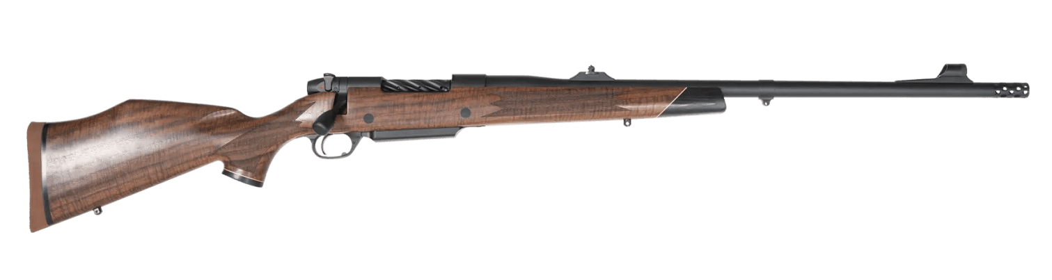 Weatherby MFT01N416WR6B Mark V Frontier Full Size 416 WBY Mag 3+1 24" + 2" Graphite Black Cerakote Threaded Barrel, Graphite Black Cerakote Steel Drilled & Tapped Receiver, Oiled Walnut Monte Carlo St