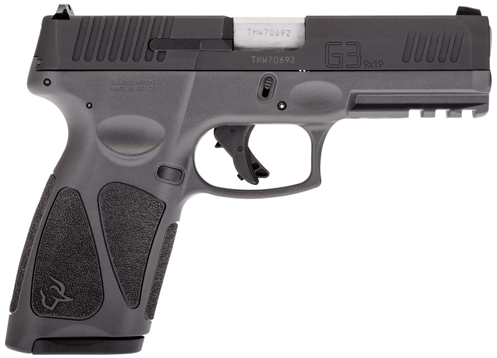 Taurus 1G3B941G15 G3  Full Size Frame 9mm Luger 15+1 4" Matte Stainless Steel Barrel, Matte Black Tenifer Cerakote Serrated Steel Slide, Gray Polymer Frame w/Picatinny Rail, Polymer Grip, Right Hand