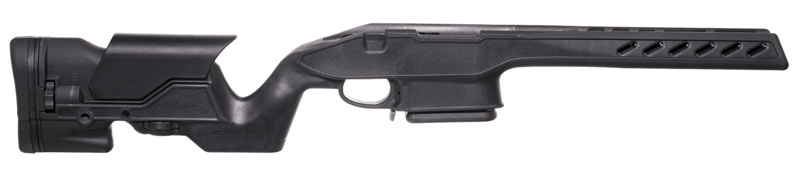 Archangel AA1500SA Precision Stock  Black Synthetic Fixed with Adjustable Cheek Riser for Weatherby Vanguard; Howa 1500 Short Action Includes Mag